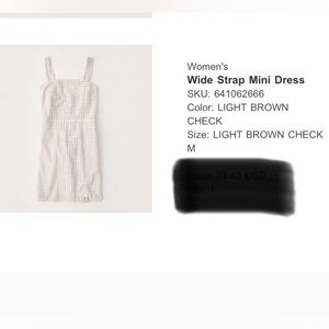 Abercrombie & Fitch Wide Strap Mini Dress | Light Brown Checkj
